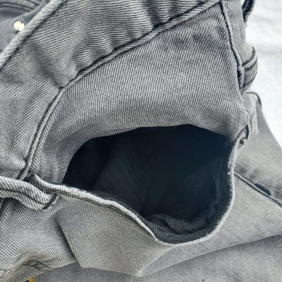 H&M &Denim Slim Low Waist Stretch Heathered Black Grey Jeans - 32W 30L - Picture 10 of 13